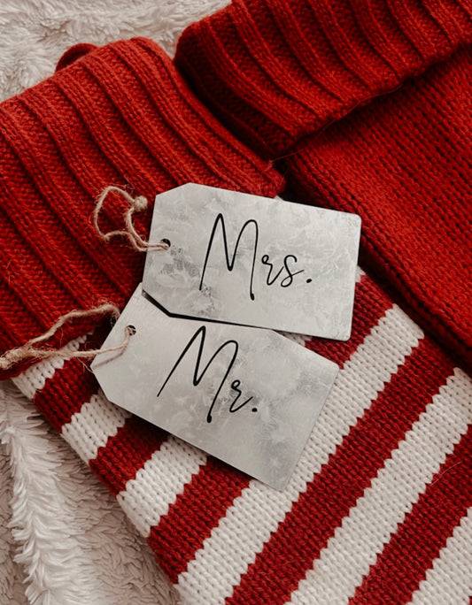 Mr & Mrs Engagement Stocking Tags