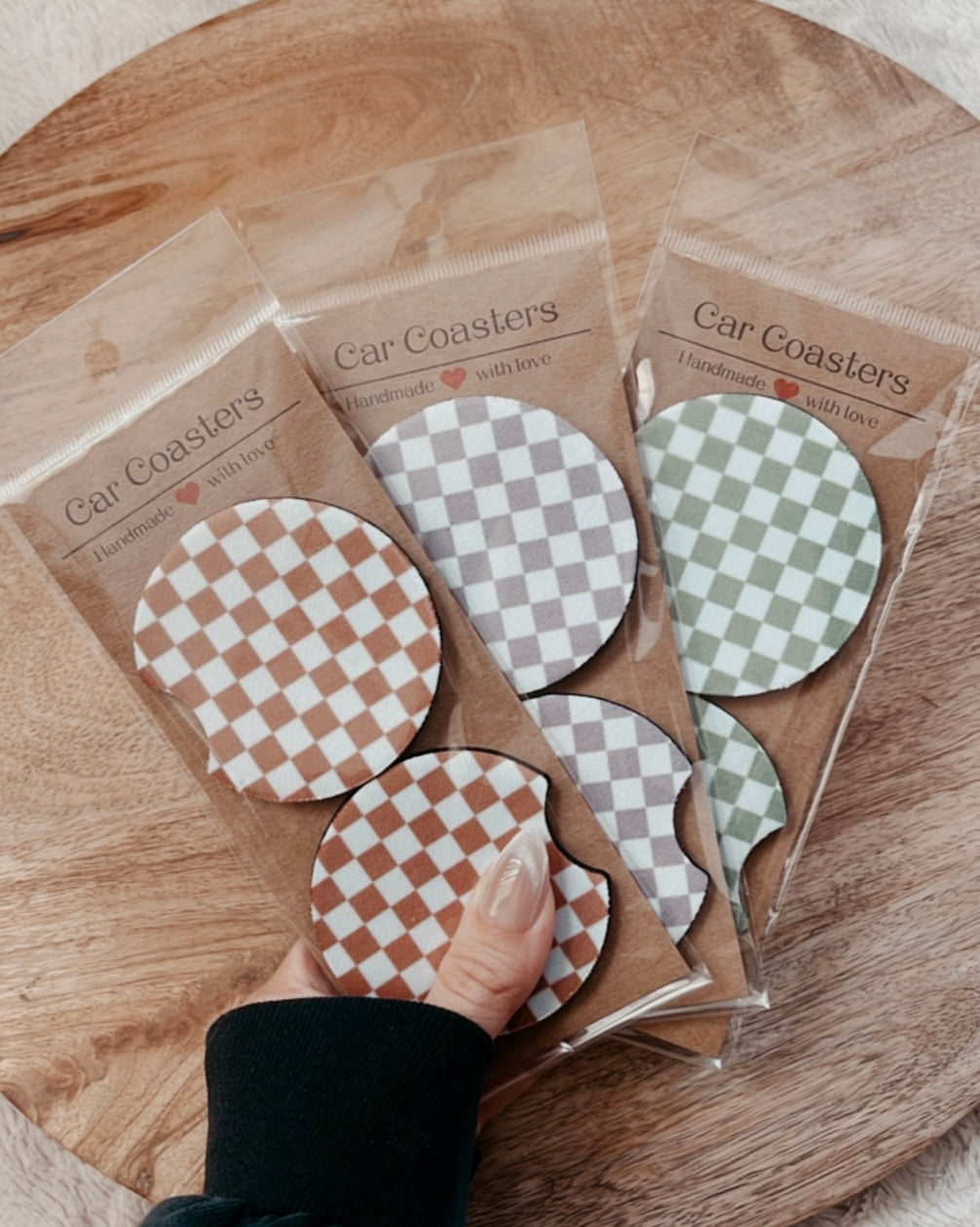 Color Checkered Car Coasters