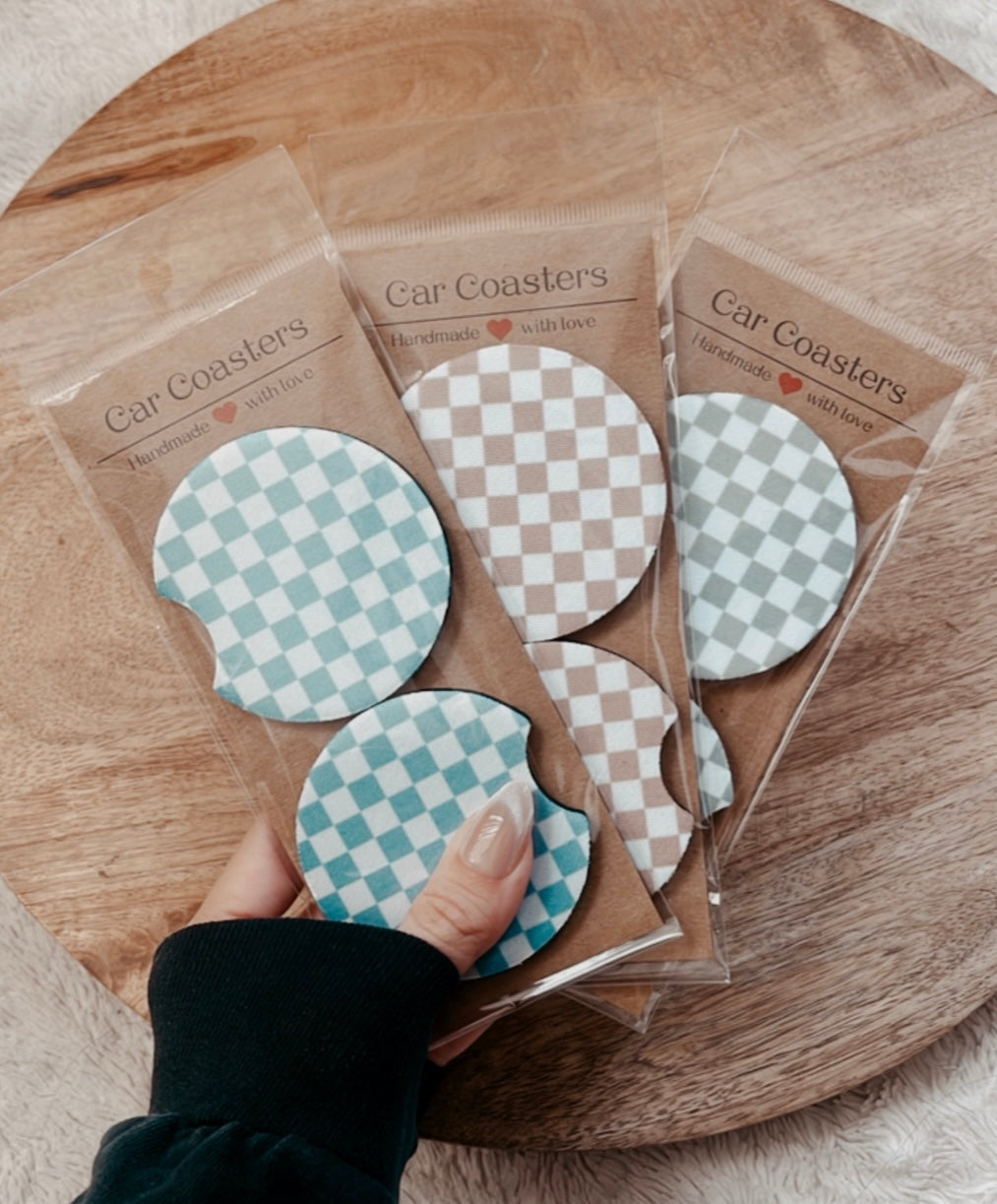 Color Checkered Car Coasters