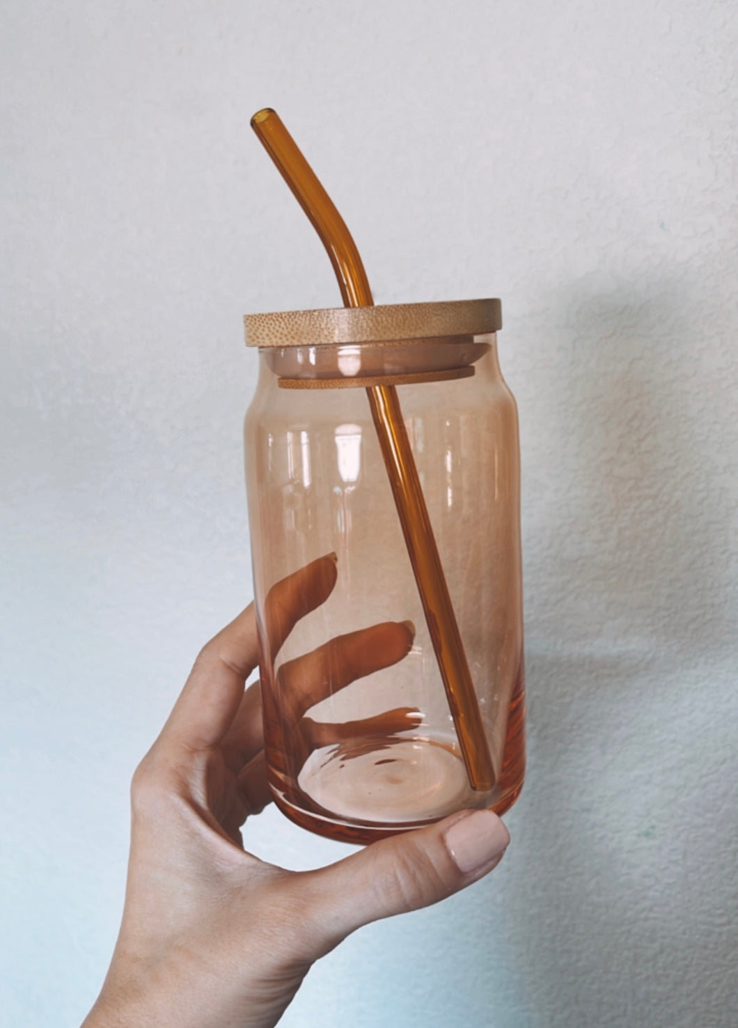 Color Glass Beer Can with Matching Straw