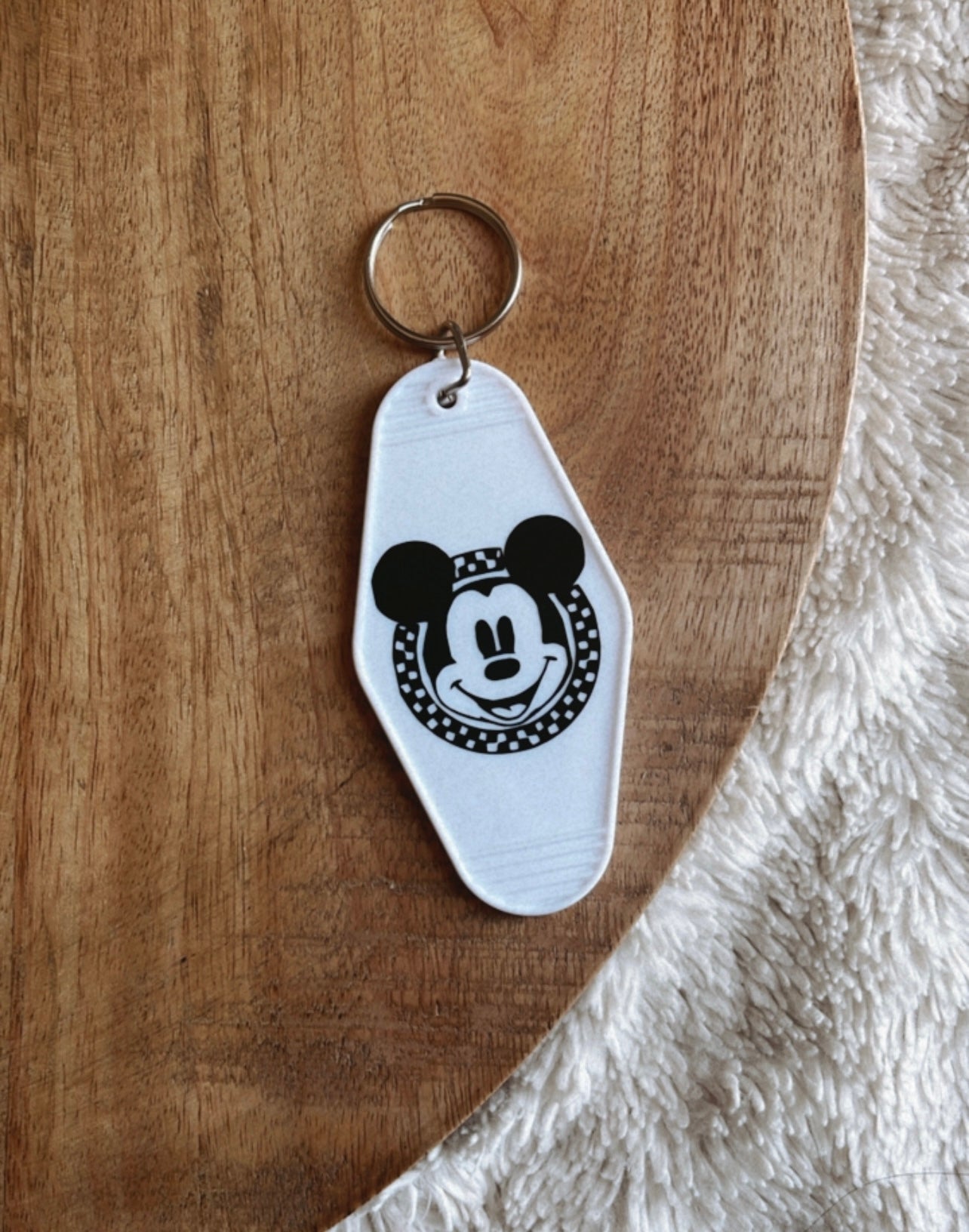 The Mouse Checkered Motel Keychain