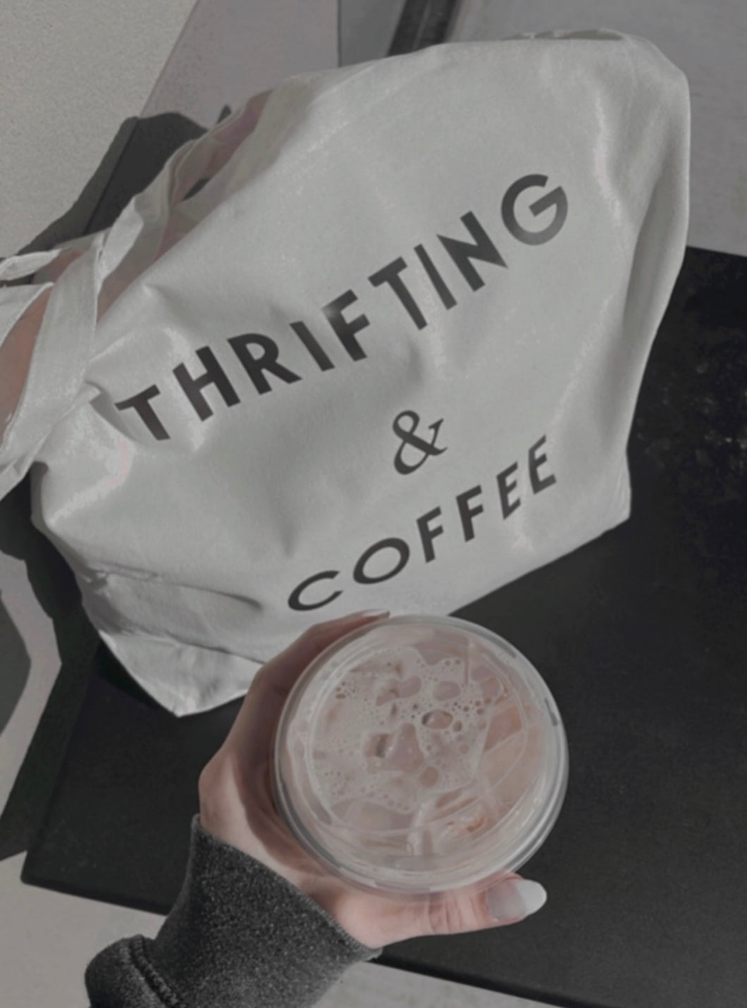 Thrifting & Coffee Tote Bag