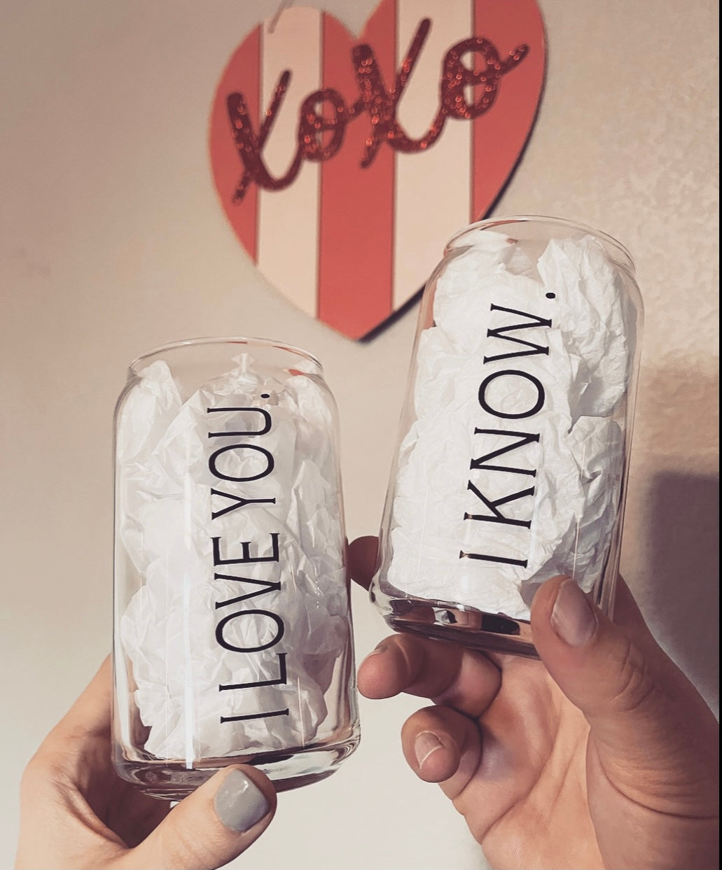 I Love You I Know Couples Beer Can Set